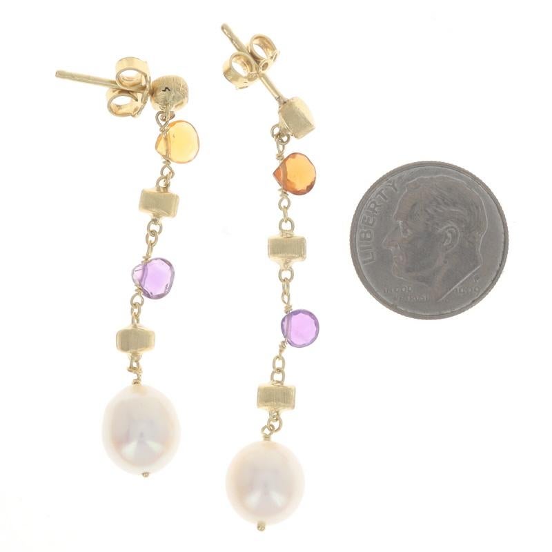 Marco Bicego Süßwasserperle Citrin Amethyst Ohrringe Gelbgold 18k Damen im Angebot
