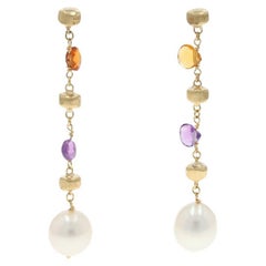 Marco Bicego Perla d'acqua dolce Citrino Ametista Orecchini pendenti in oro giallo 18k
