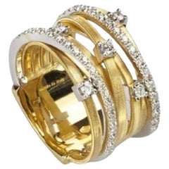 Used Marco Bicego Goa 18k Yellow and White Gold Ladies Diamond Ring AG277B2