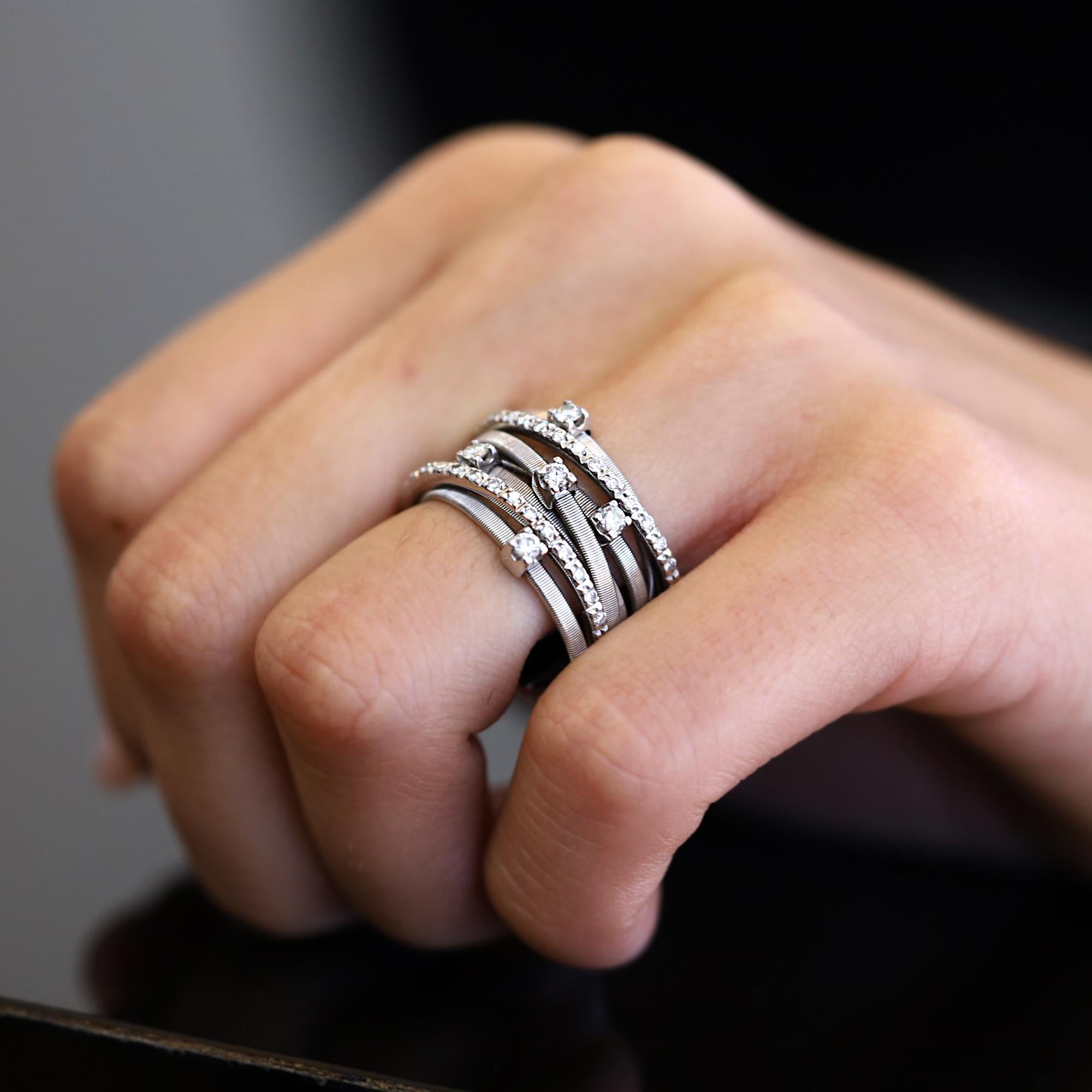 Marco Bicego GOA 7-strängiges Diamantband aus Weißgold (Zeitgenössisch) im Angebot