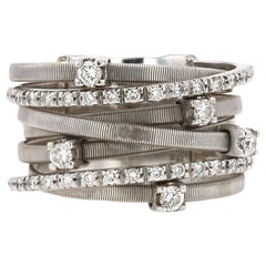 Marco Bicego GOA 7-Strand Diamond Wide White Gold Band