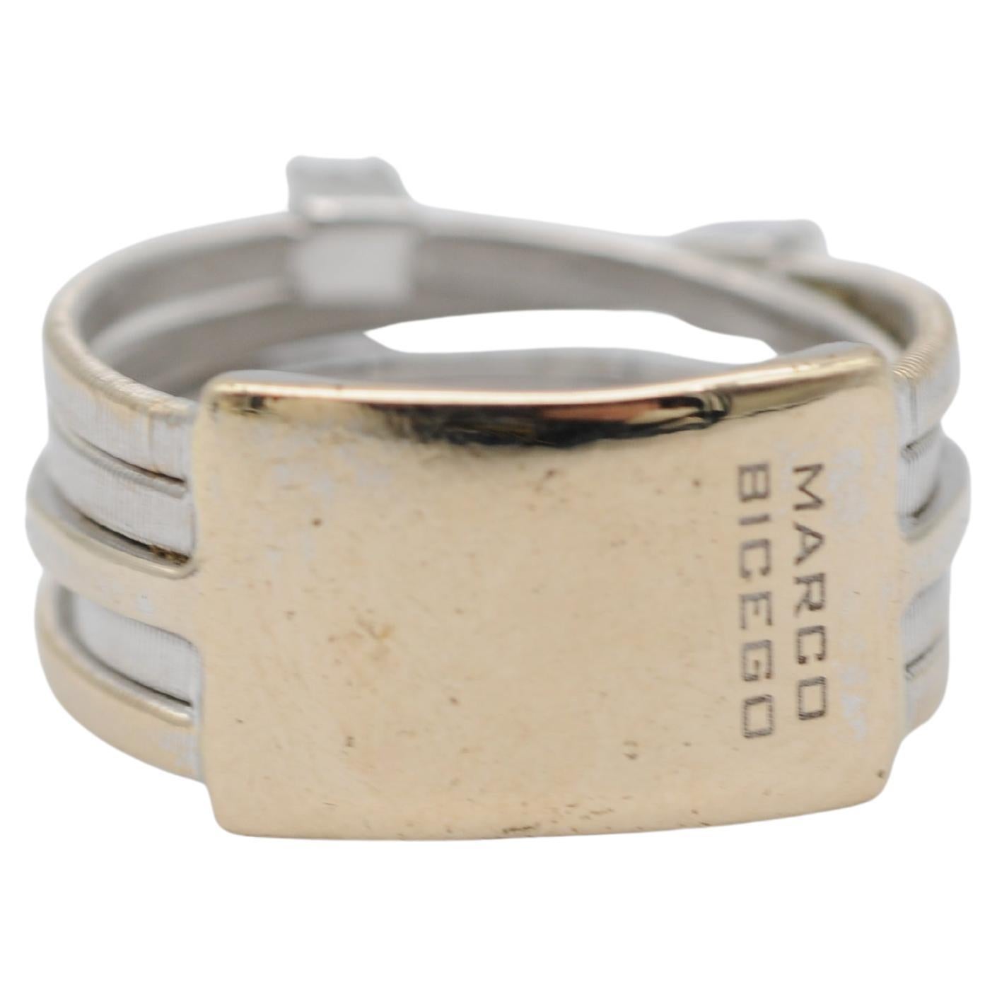 Marco Bicego, Goa Collection 18K White Gold Five Strand Diamond and Pavé Ring For Sale 4