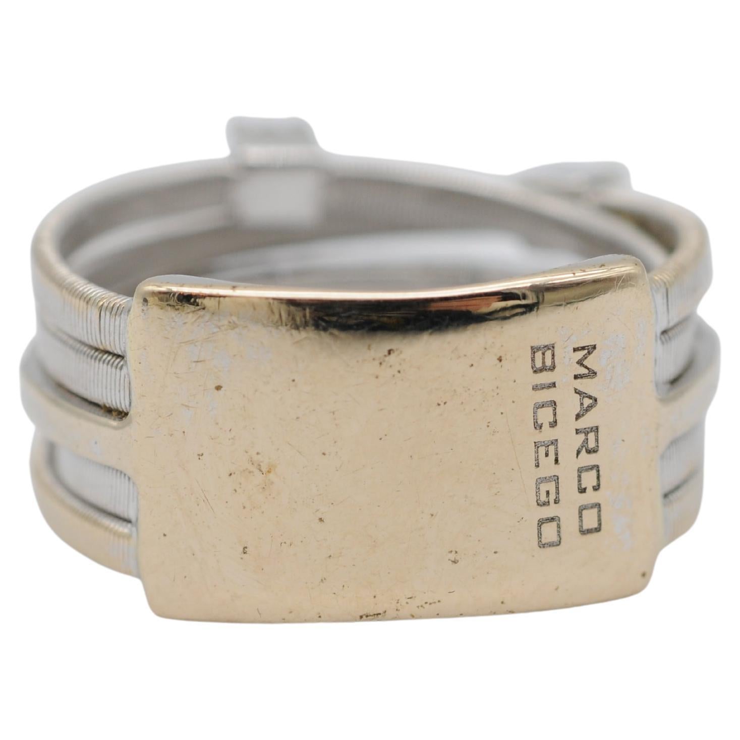 Women's or Men's Marco Bicego, Goa Collection 18K White Gold Five Strand Diamond and Pavé Ring For Sale