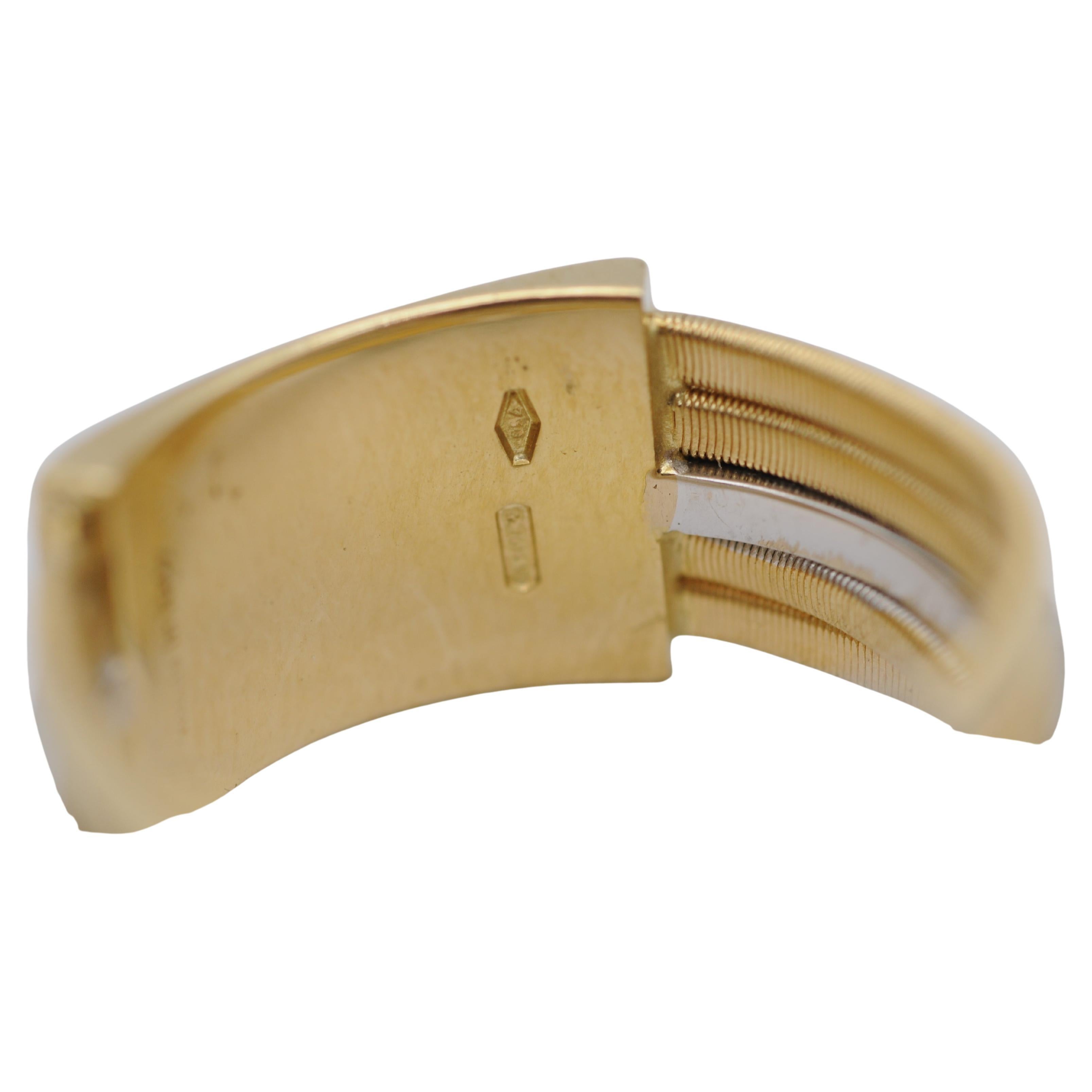 Women's or Men's Marco Bicego, Goa Collection 18K yellow Gold Five Strand Diamond and Pavé Ring For Sale