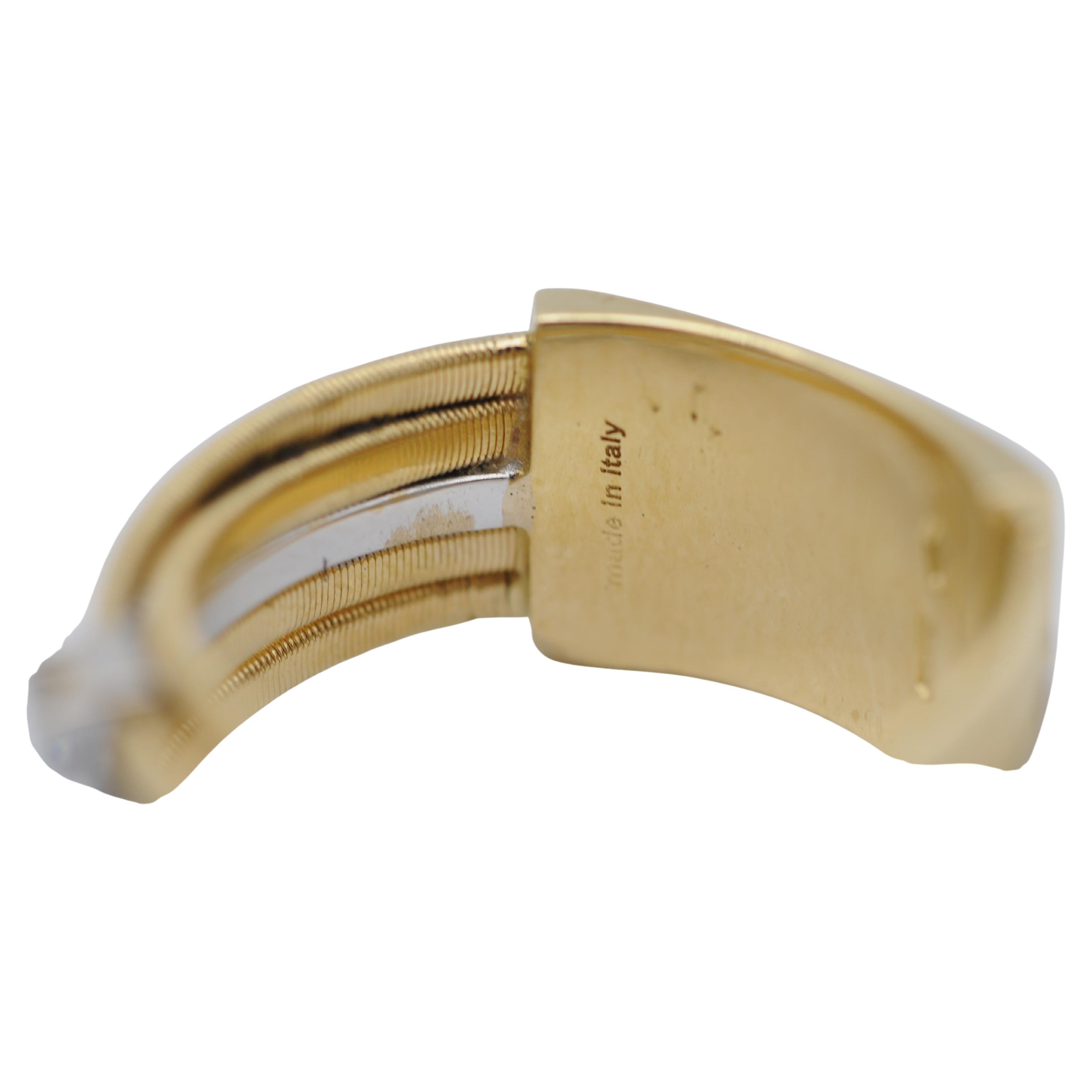 Marco Bicego, Goa Collection 18K yellow Gold Five Strand Diamond and Pavé Ring For Sale 2