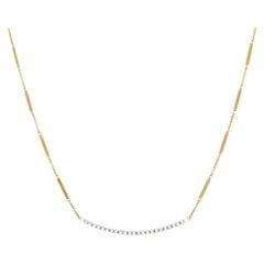 Marco Bicego Goa Collection 18K Yellow Gold Pave Diamond Bar Necklace