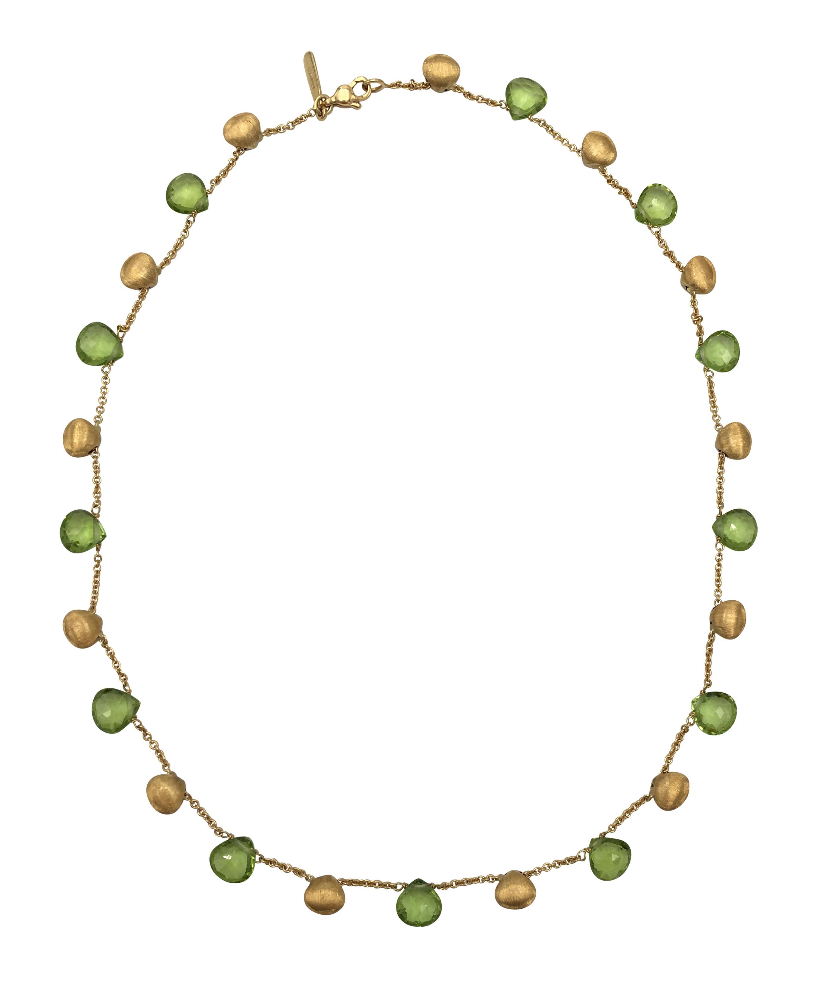 Marco Bicego Gold and Peridot Paradise Necklace In Excellent Condition In New York, NY