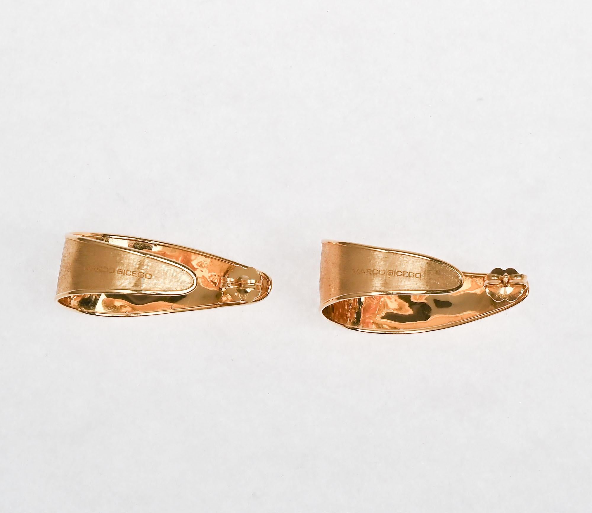 Women's or Men's Marco Bicego Gold Hoop Earrings For Sale
