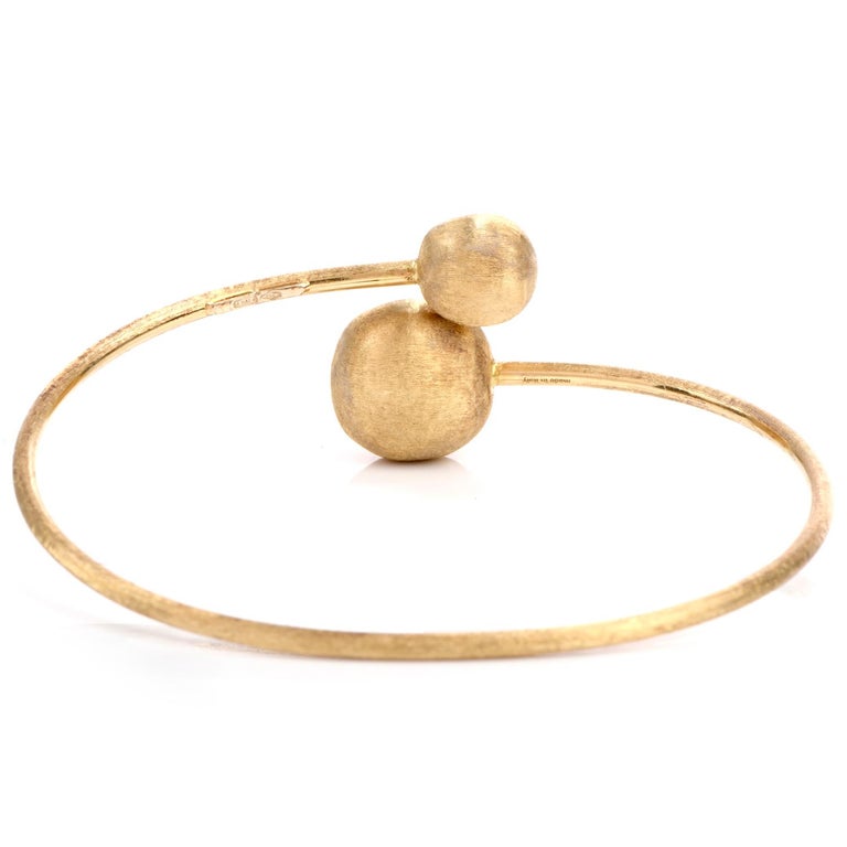 Marco Bicego Italian 18 Karat Bead Flex Cuff Bracelet at 1stDibs