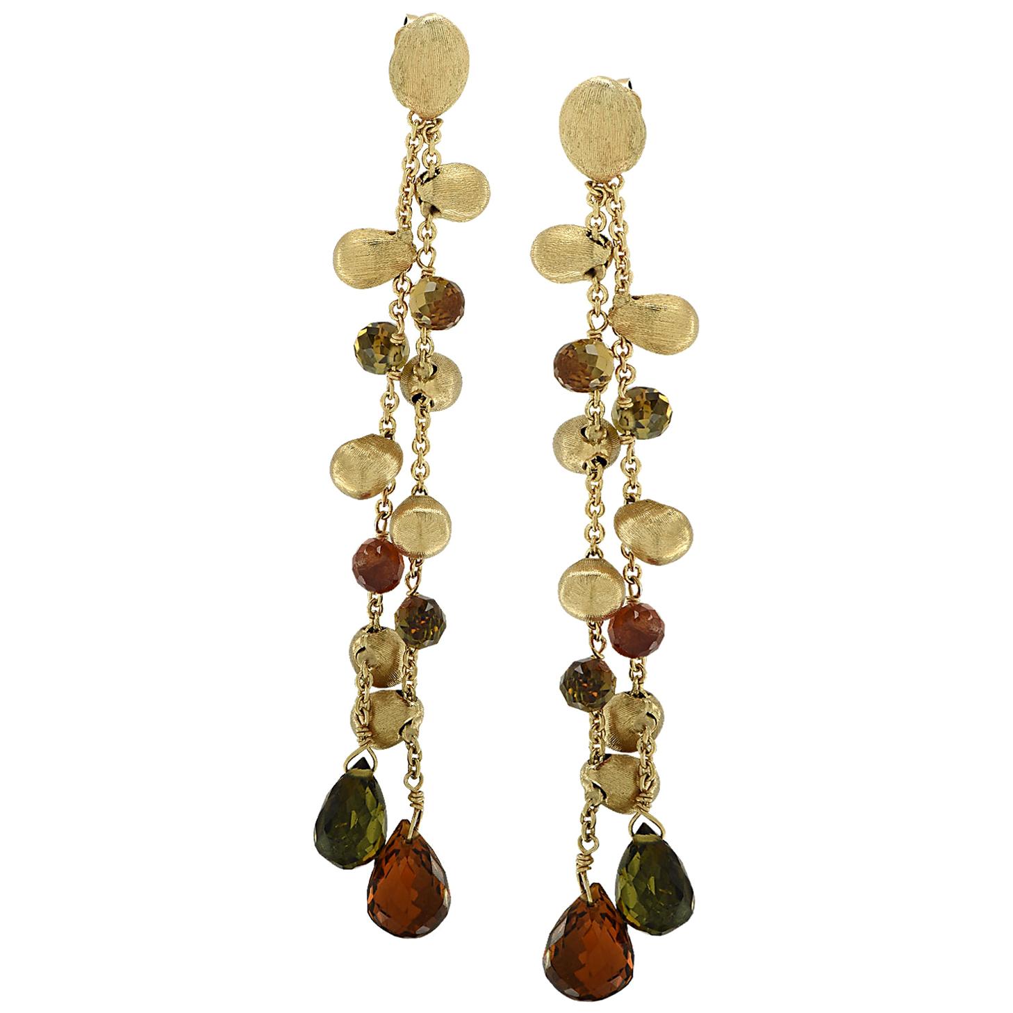 Marco Bicego Italy, Peridot and Citrine Paradise Double-Strand Dangle Earrings