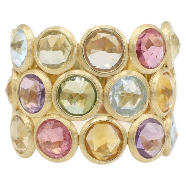 Marco Bicego Jaipur 18 Karat Multi-Colored Gemstone Band Ring  For Sale