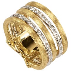 Fünfreihiger Marco Bicego Jaipur Ring aus 18 Karat Gelbgold und Diamanten AB479B