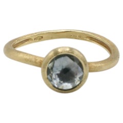 Marco Bicego Jaipur 18 Karat Yellow Gold Blue Topaz Dome Cocktail Stacking Ring