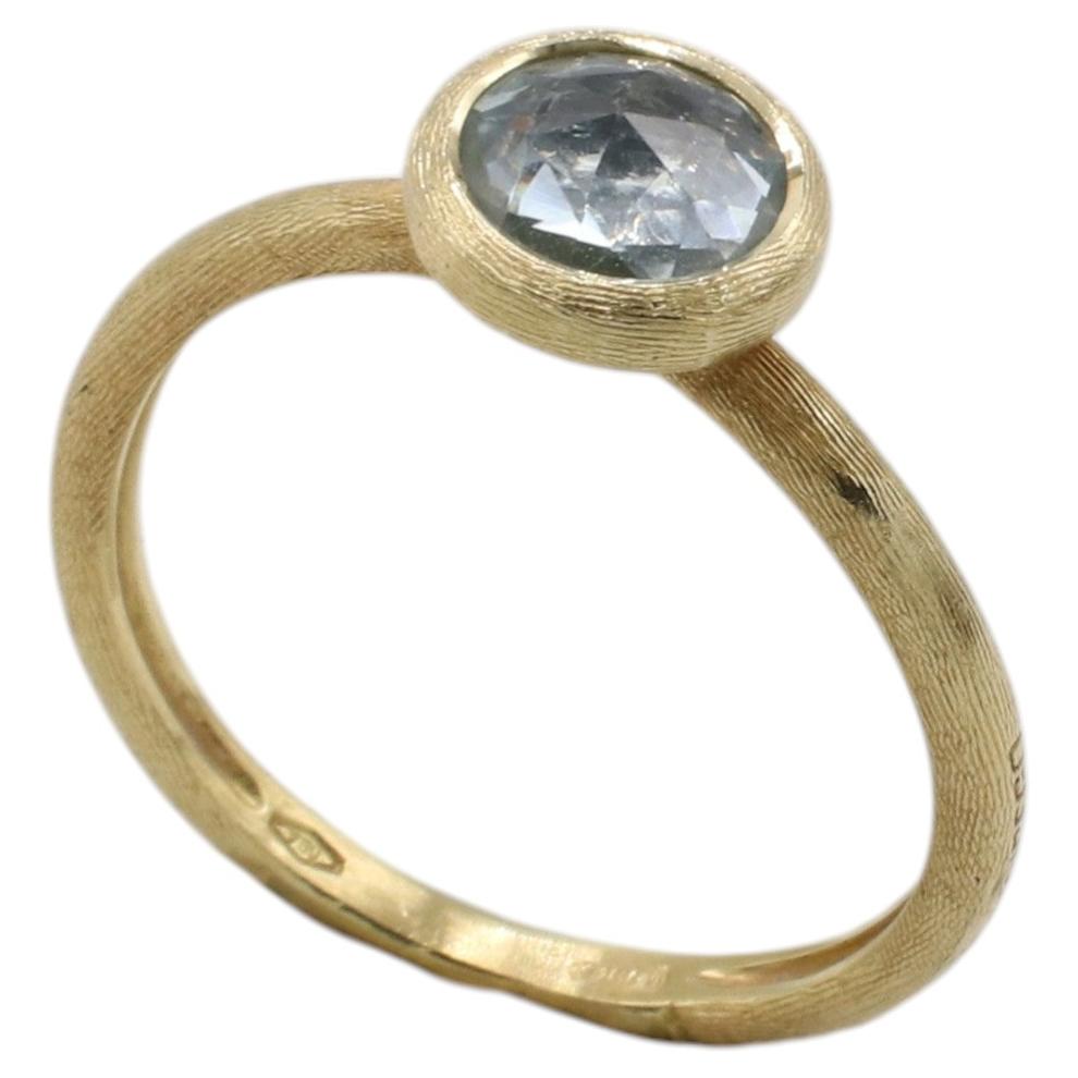Marco Bicego Jaipur 18 Karat Gelbgold Blauer Topas Kuppel Cocktail Stapelring im Angebot