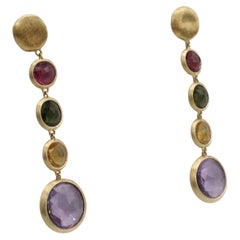 Marco Bicego Jaipur Boucles d'oreilles pendantes en or jaune 18 carats avec pierres précieuses