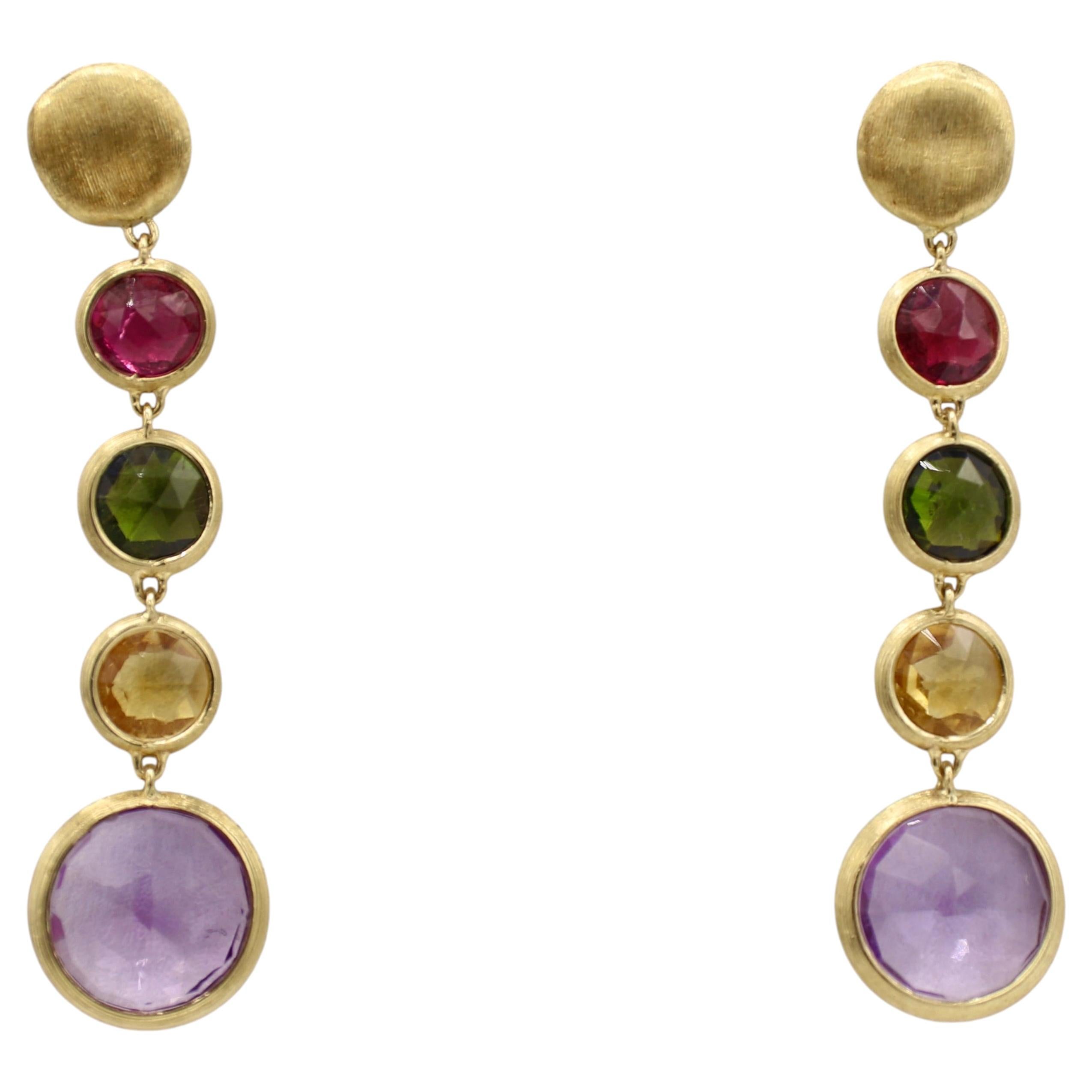 Marco Bicego Jaipur 18 Karat Gelbgold Edelsteintropfen-Ohrringe