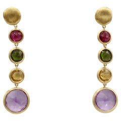 Marco Bicego Jaipur Boucles d'oreilles pendantes en or jaune 18 carats avec pierres précieuses
