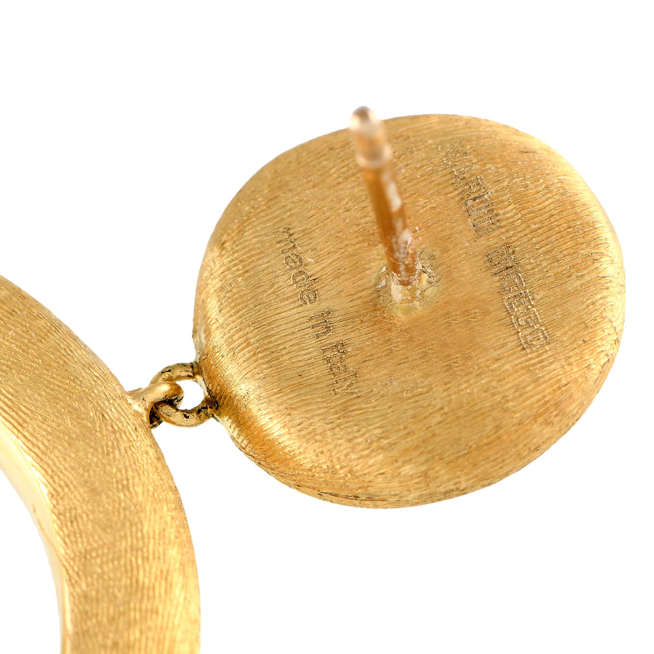 Marco Bicego Jaipur 18K Yellow Gold Earrings In Excellent Condition For Sale In Southampton, PA
