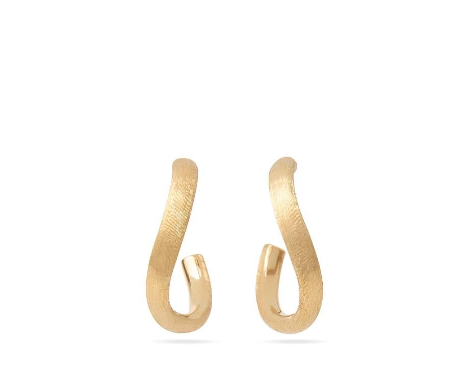 Marco Bicego Jaipur 18K Yellow Gold Link Petite Hoop Earrings OB1469 In New Condition For Sale In Wilmington, DE