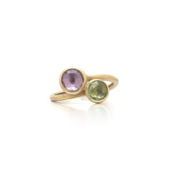 Marco Bicego Jaipur 18KT Gold Amethyst & Green Tourmaline Ring