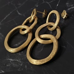 Marco Bicego A Link 3 Anelli 2" Orecchini Dangle Oro Giallo 18k 12,3g