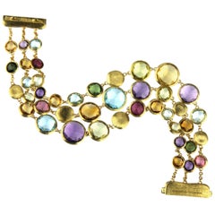 Marco Bicego Jaipur Bracelet in 18 Carat Yellow Gold, Amethyst, Citrie, Garnet