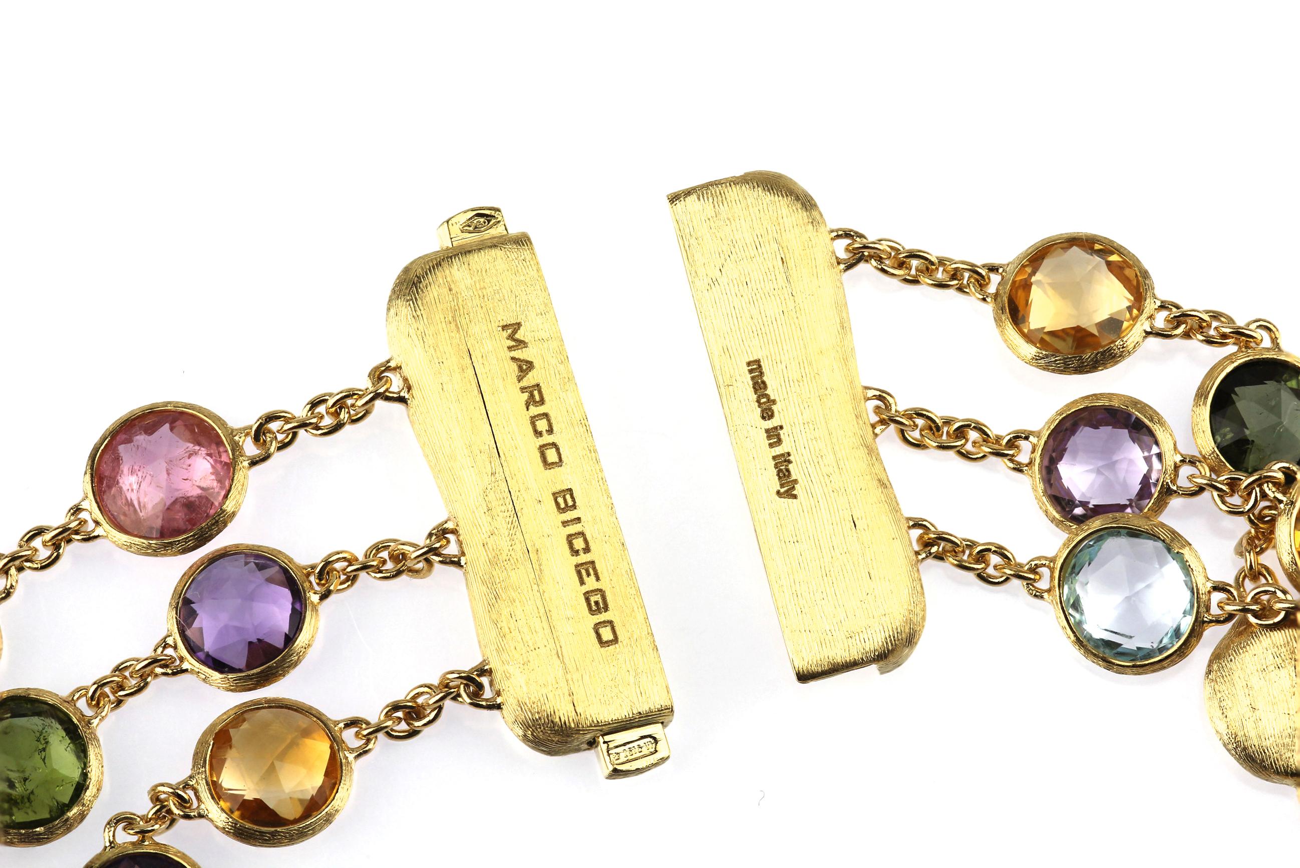 Marco Bicego Jaipur Bracelet in 18 Carat Yellow Gold, Amethyst, Citrie, Garnet 1