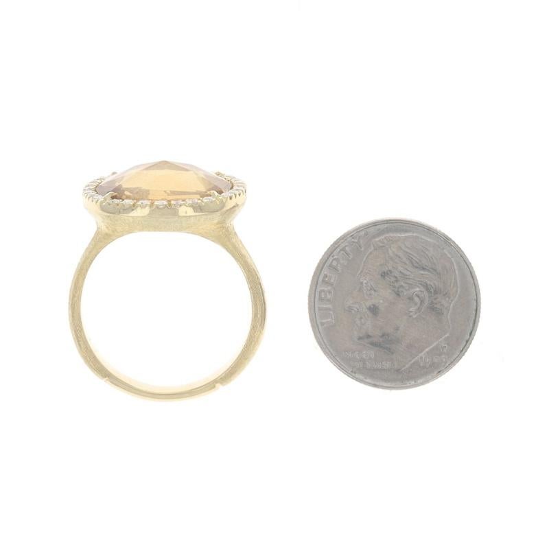 Women's Marco Bicego Jaipur Citrine Diamond Halo Ring - Yellow Gold 18k Rose Cab .21ctw For Sale