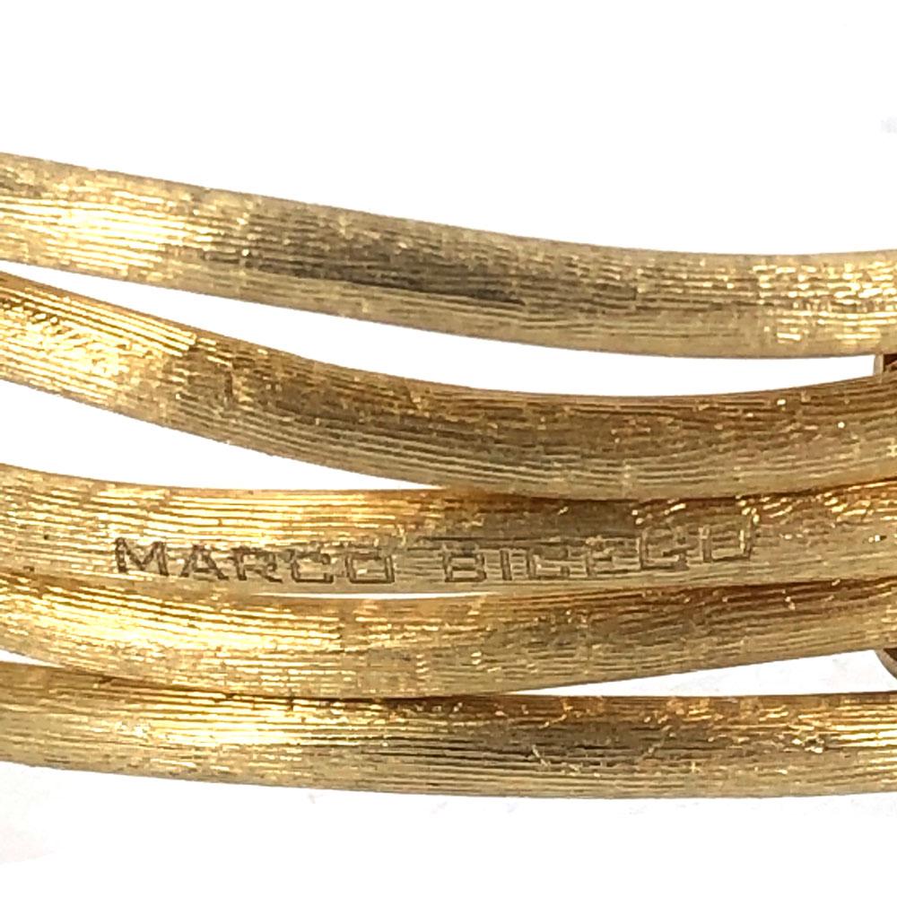 Women's Marco Bicego Jaipur Diamond Five-Row Bangle Bracelet 18 Karat Yellow Gold