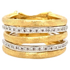 MARCO BICEGO Bracelet Jaipur en or 18 carats à cinq rangées de diamants alternés