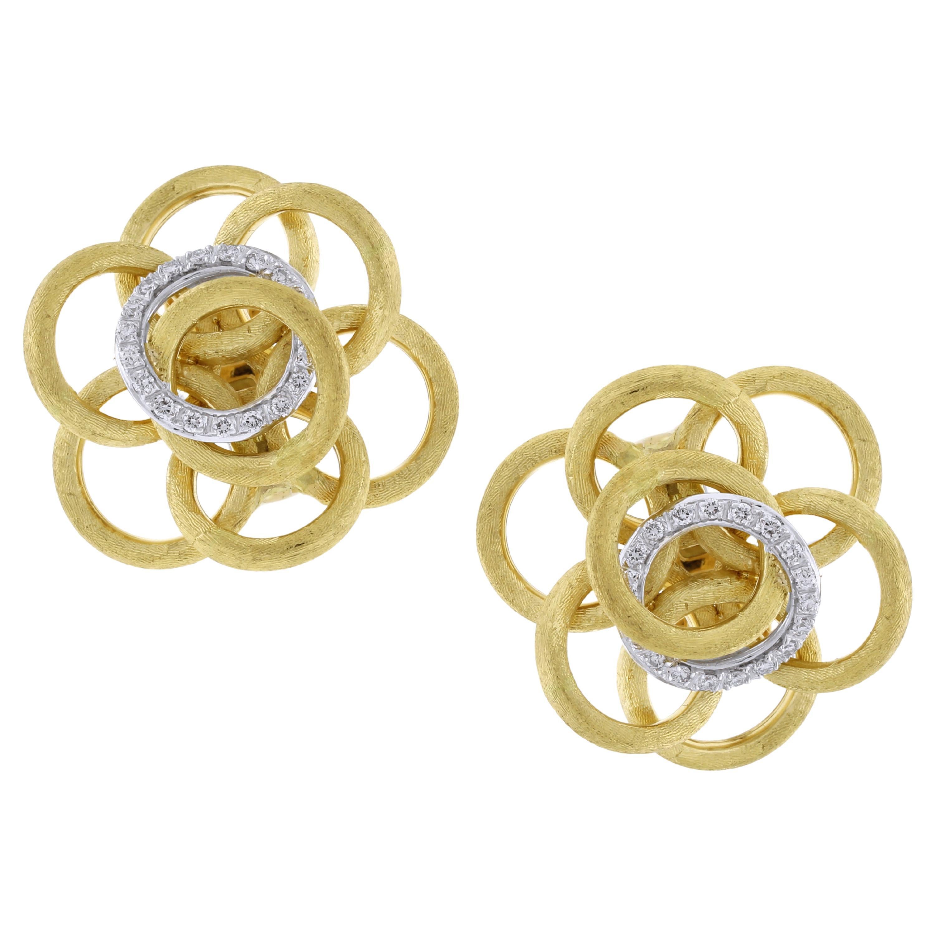 Marco Bicego Jaipur Gold and Diamond Earrings  For Sale