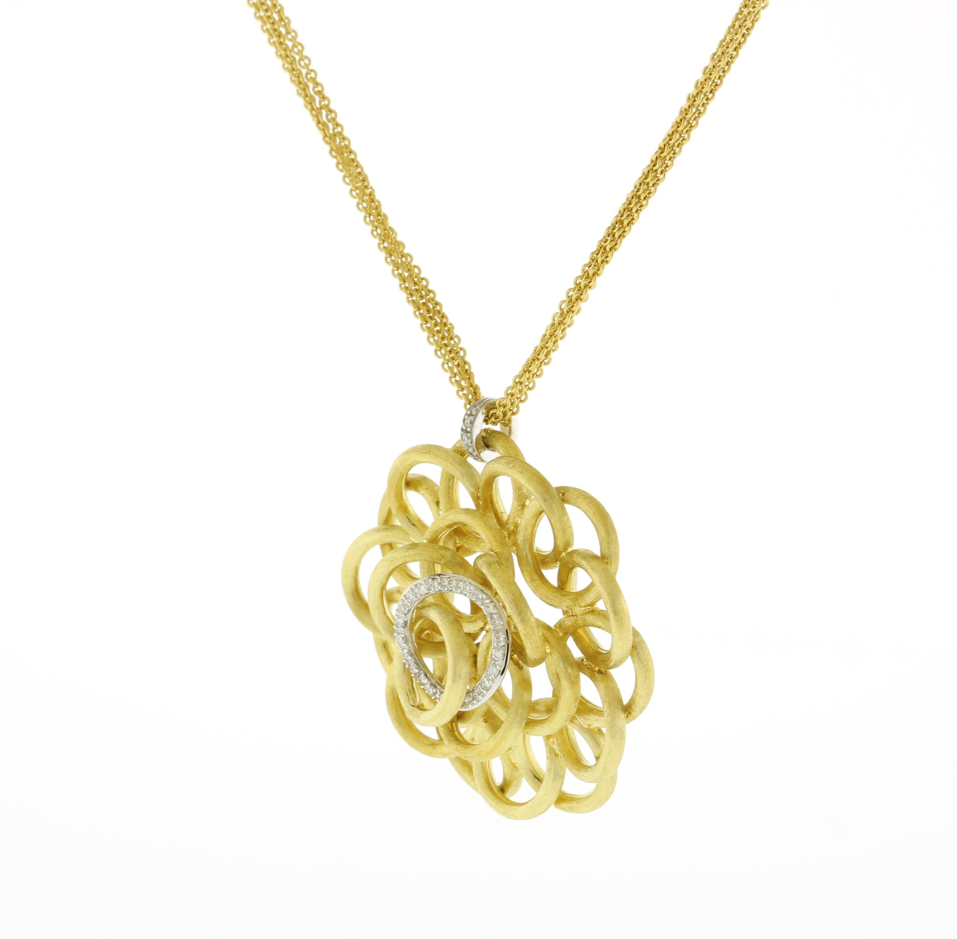 In every Marco Bicego collection, the gold is strictly 18 karat, perfectly sculpted by hand, rendering even more beautiful irregular, organic, natural and contemporary shapes. This necklace is from the Jaipur Gold Collection.
♦ Designer: Marco
