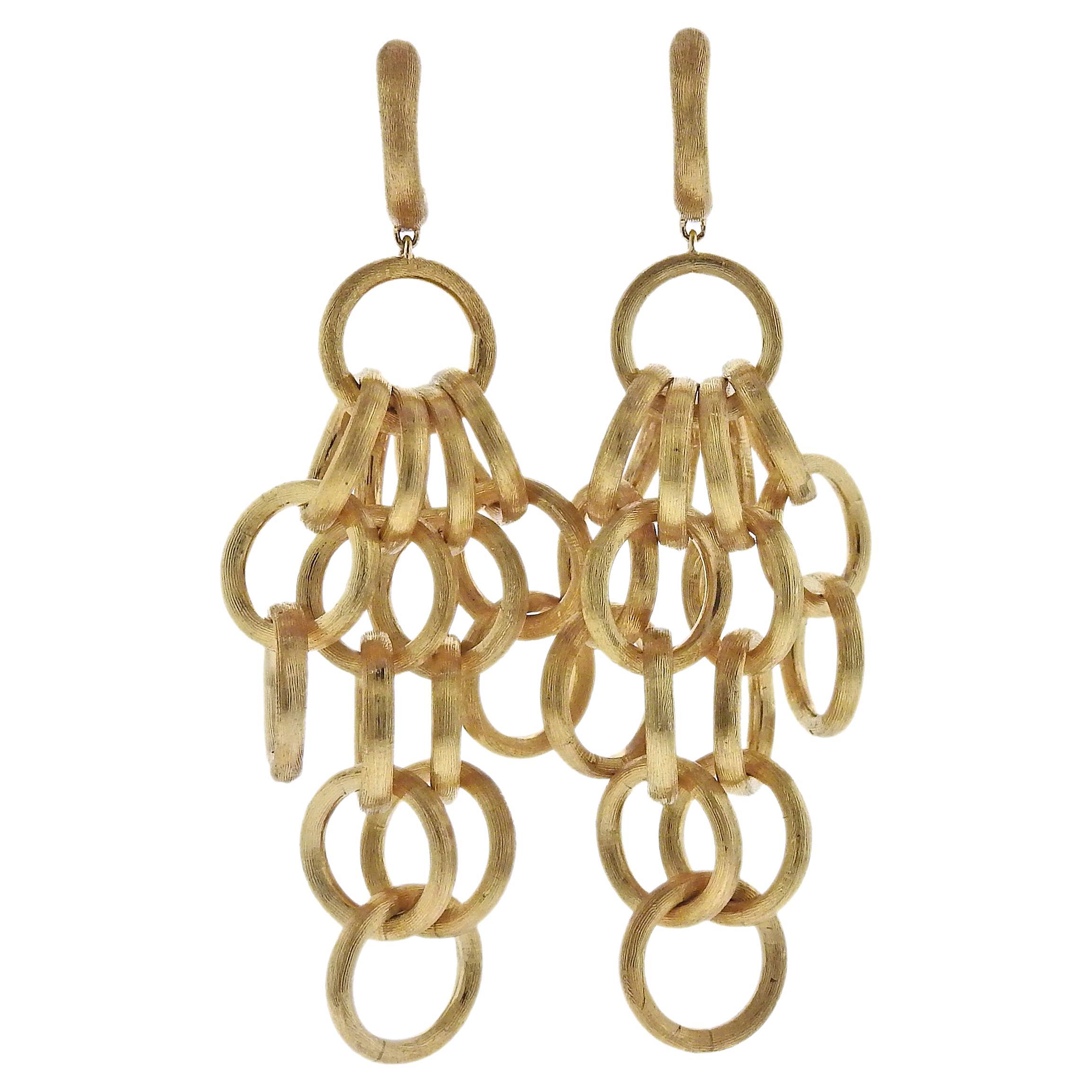 Marco Bicego Jaipur Gold Circle Link Drop Earrings For Sale