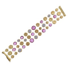 Marco Bicego Jaipur Gold Diamond Tourmaline Multi Strand Link Bracelet