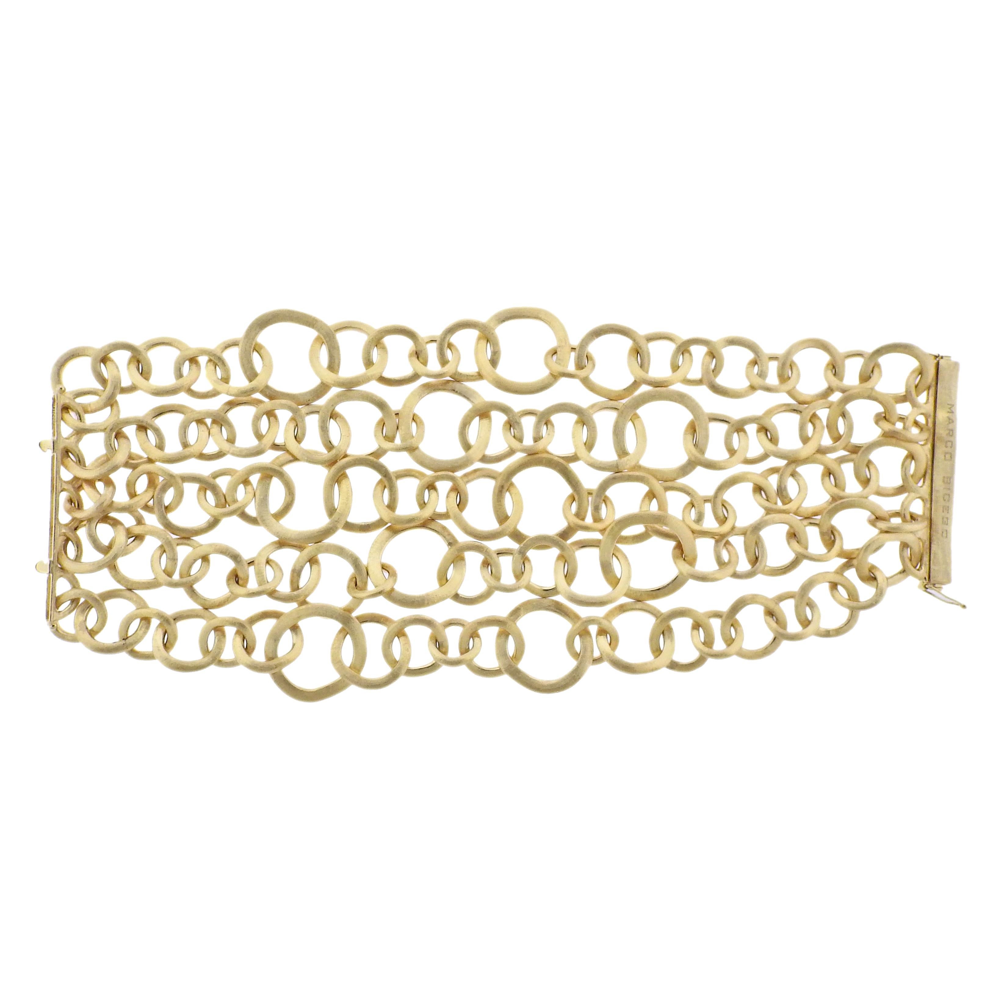 Marco Bicego Jaipur Gold Multi Strand Circle Link Bracelet In New Condition For Sale In Lambertville, NJ