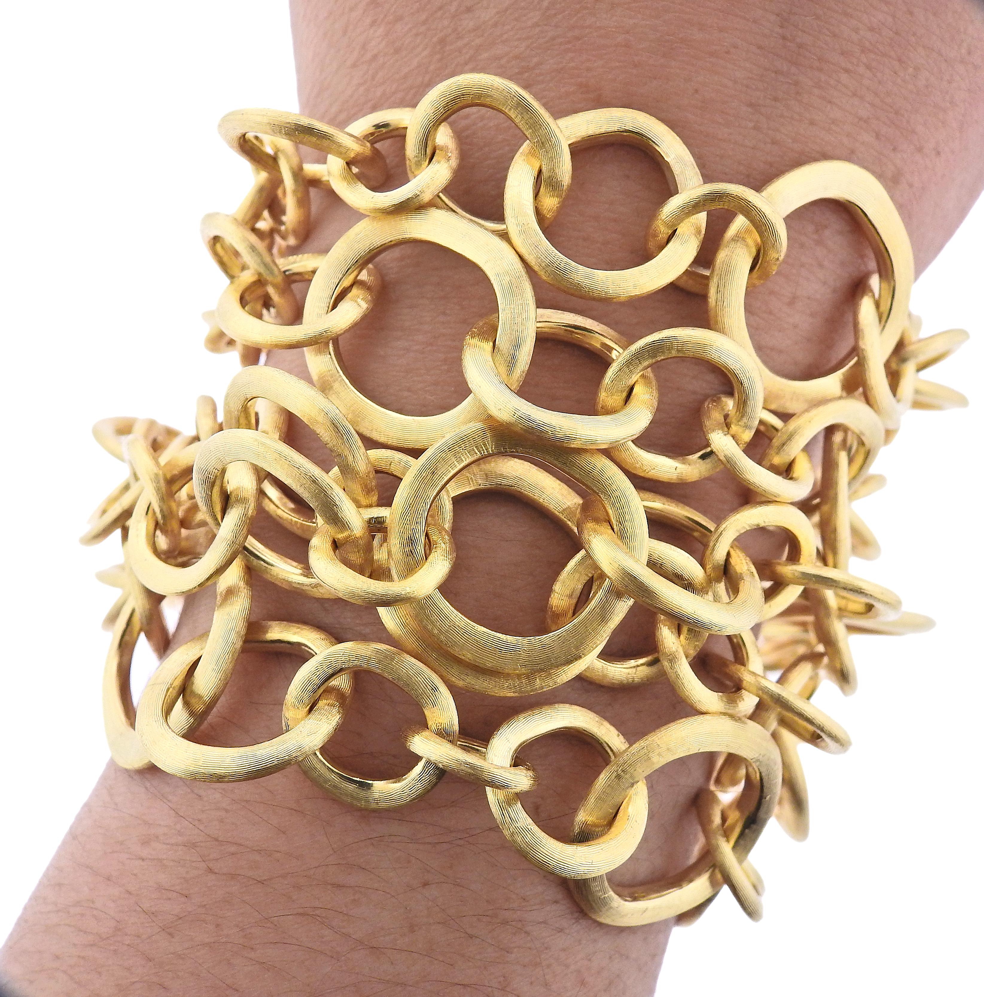 Marco Bicego Jaipur Gold Multi Strand Circle Link Bracelet For Sale 2