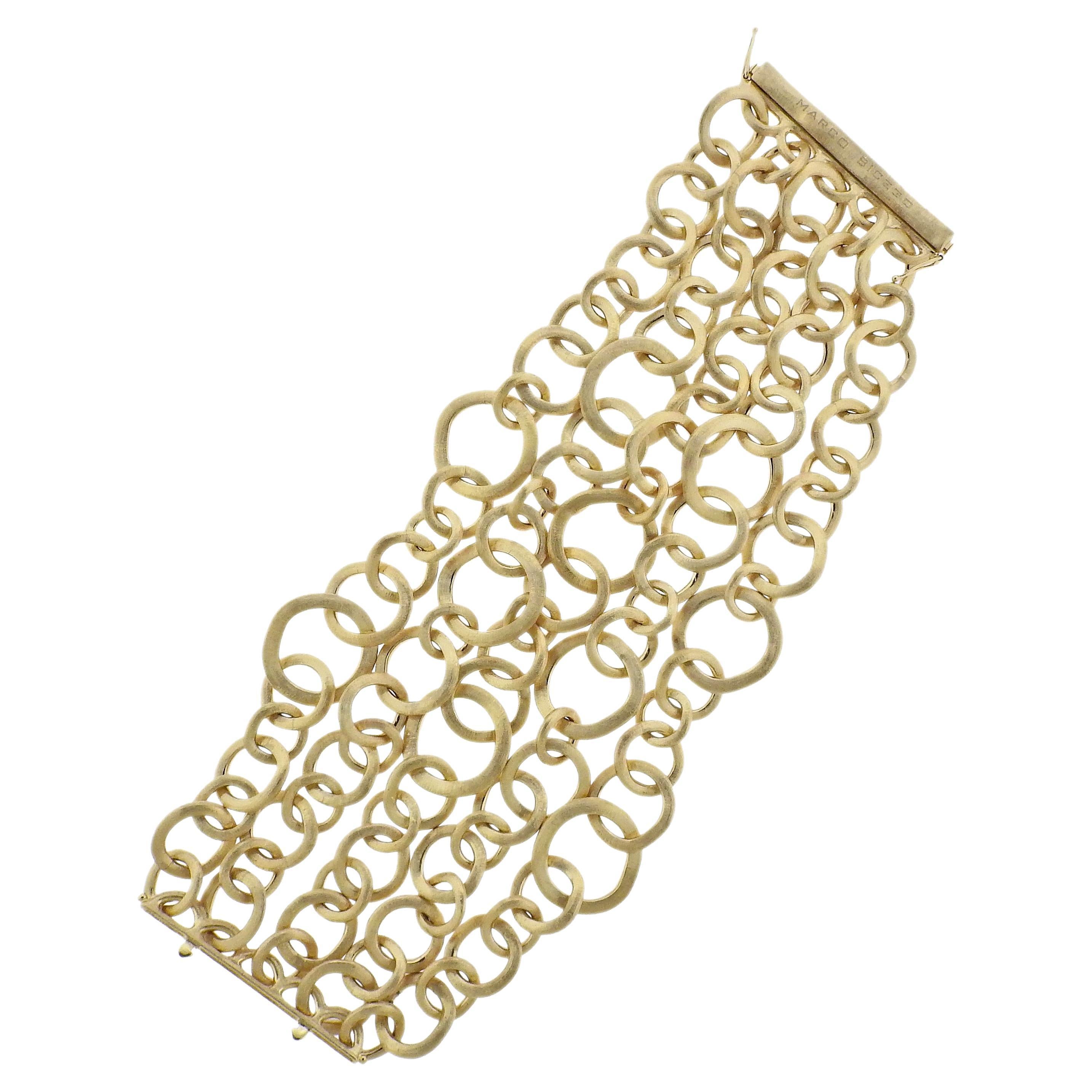 Marco Bicego Jaipur Gold Multi Strand Circle Link Bracelet For Sale