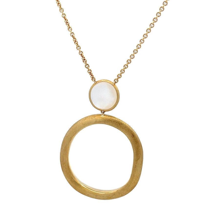 Marco Bicego Jaipur Mother of Pearl 18k Yellow Gold Circle Pendant Necklace 1