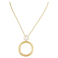 Marco Bicego Collana con ciondolo a cerchio in oro giallo 18k Jaipur Madreperla