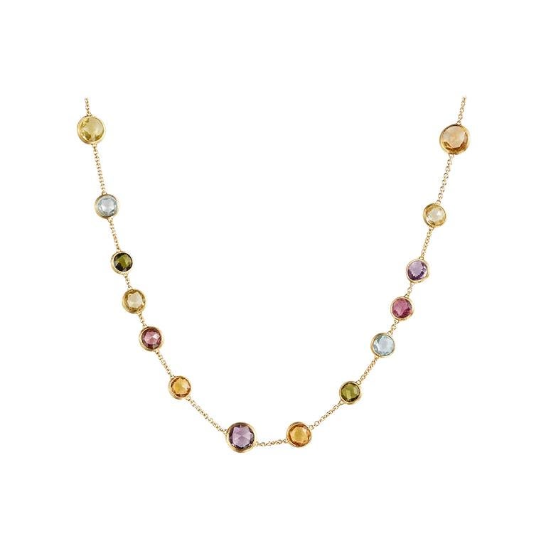 Marco Bicego Jaipur Yellow Gold & Mixed Gemstones Small Bead Necklace CB1304 MIX