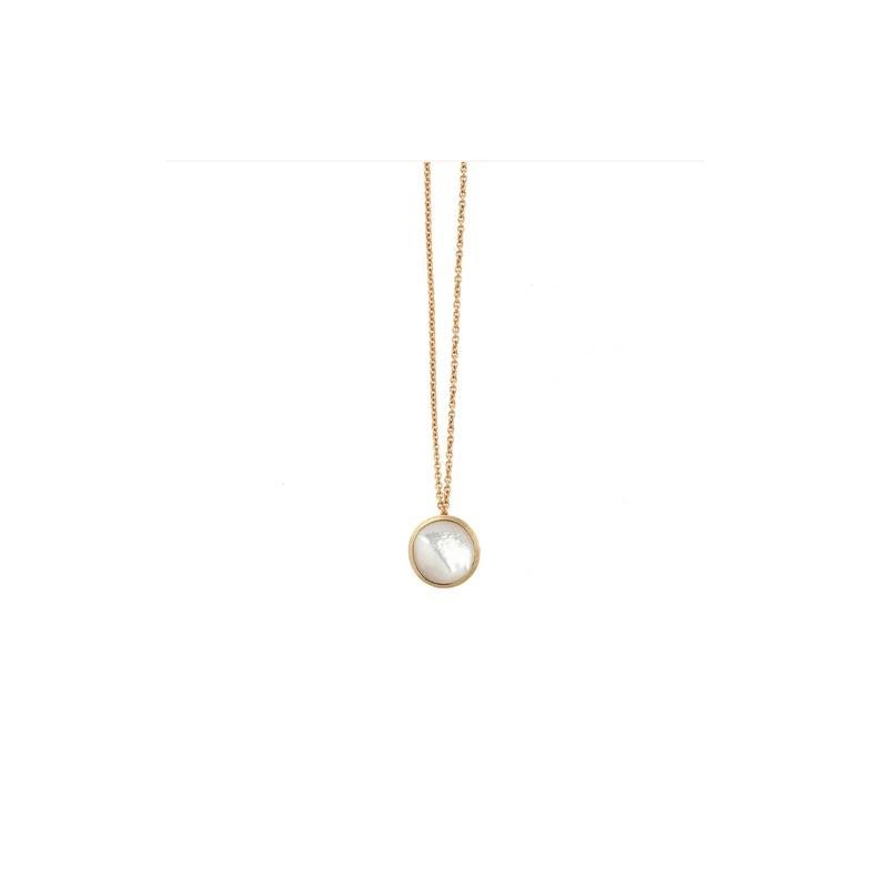 Round Cut Marco Bicego Jaipur Yellow Gold & Mother of Pearl Ladies Necklace CB2607MPW For Sale