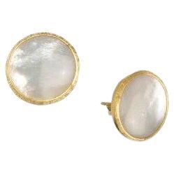 Marco Bicego Jaipur Yellow Gold Mother of Pearl Petite Stud Earrings OB882 MPW