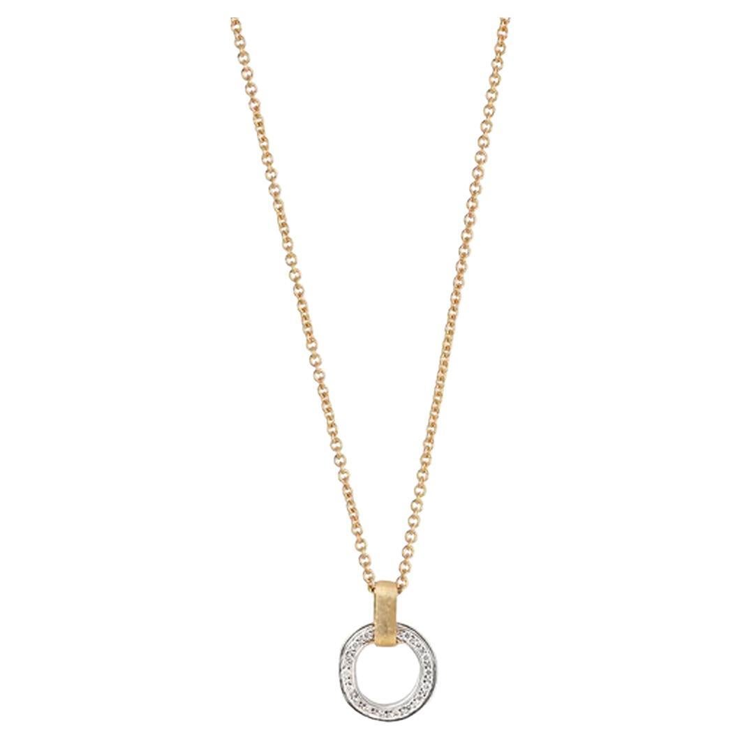 Marco Bicego Jaipur Yellow & White Gold Flat-Link Pendant Necklace CB2662B1 For Sale