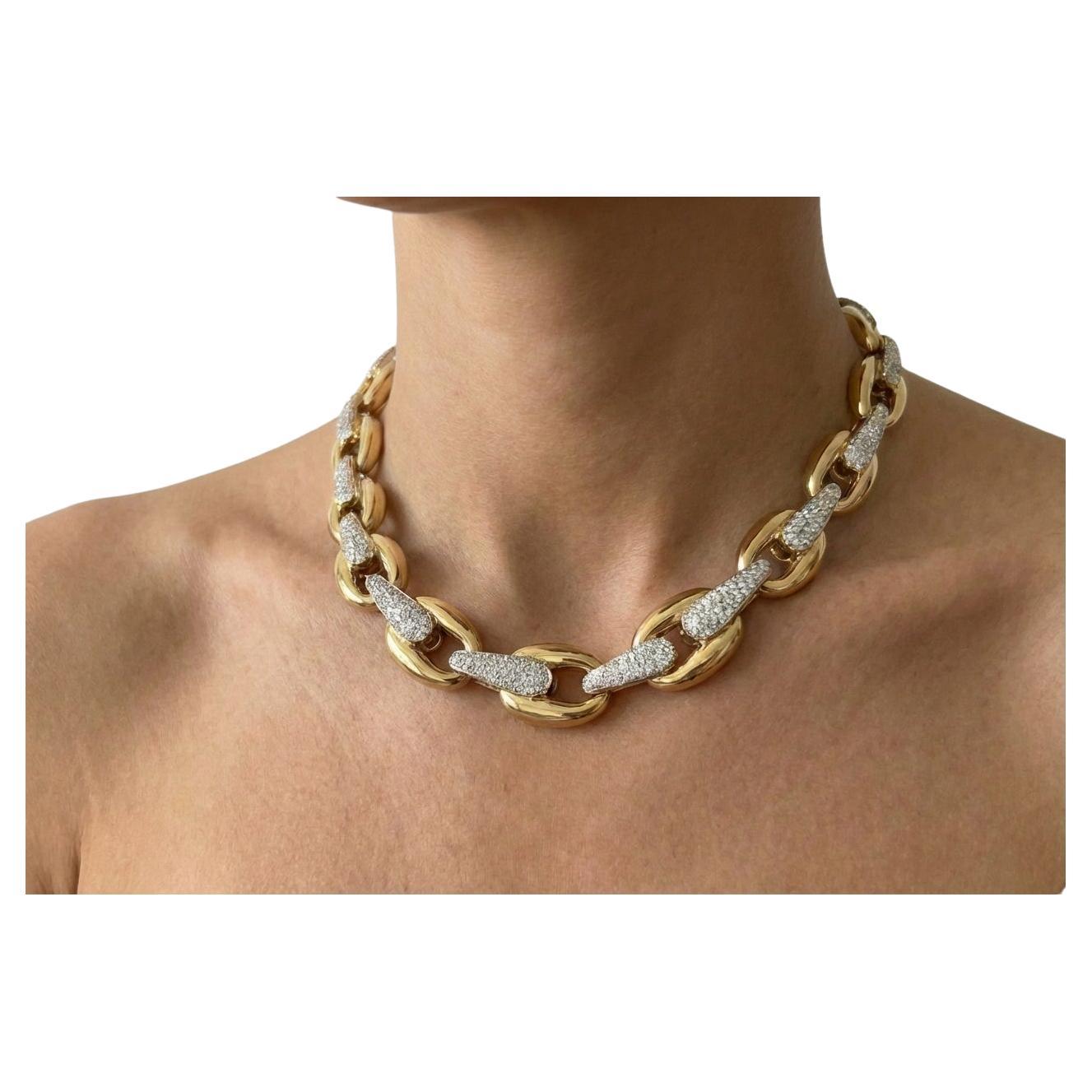 Marco Bicego Collana Lucia con diamanti da 13 carati in oro giallo e bianco 18 carati in vendita