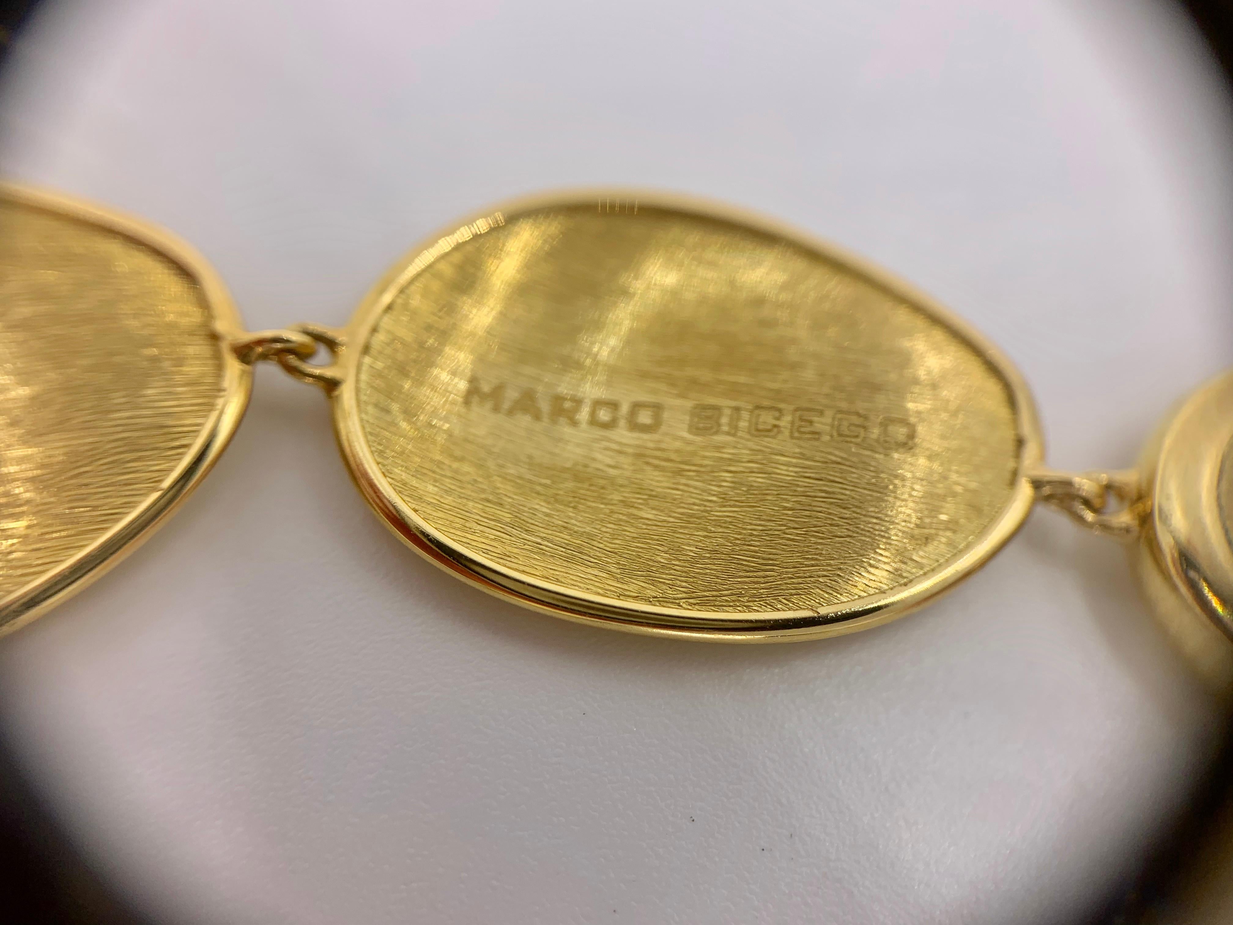 Women's Marco Bicego Lunaria 18 Karat Gold and Aquamarine Necklace