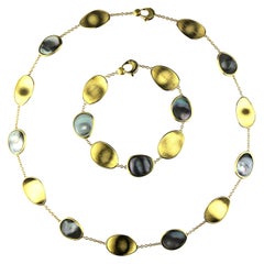 Marco Bicego Lunaria Collier et bracelet en or 18 carats et en nacre noire