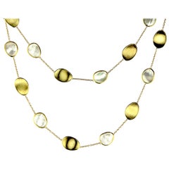 Marco Bicego Lunaria 18 Karat Yellow Gold White Mother of Pearl Long Necklace