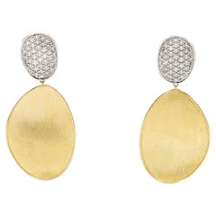 Marco Bicego Lunaria 18K Gelbe und Diamant Medium Tropfenohrringe OB1426 B YW