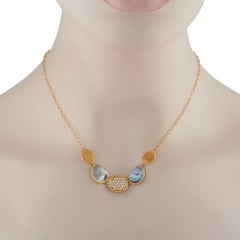 Marco Bicego Lunaria 18K Yellow Gold 0.53ct Diamond Necklace MB16-070225