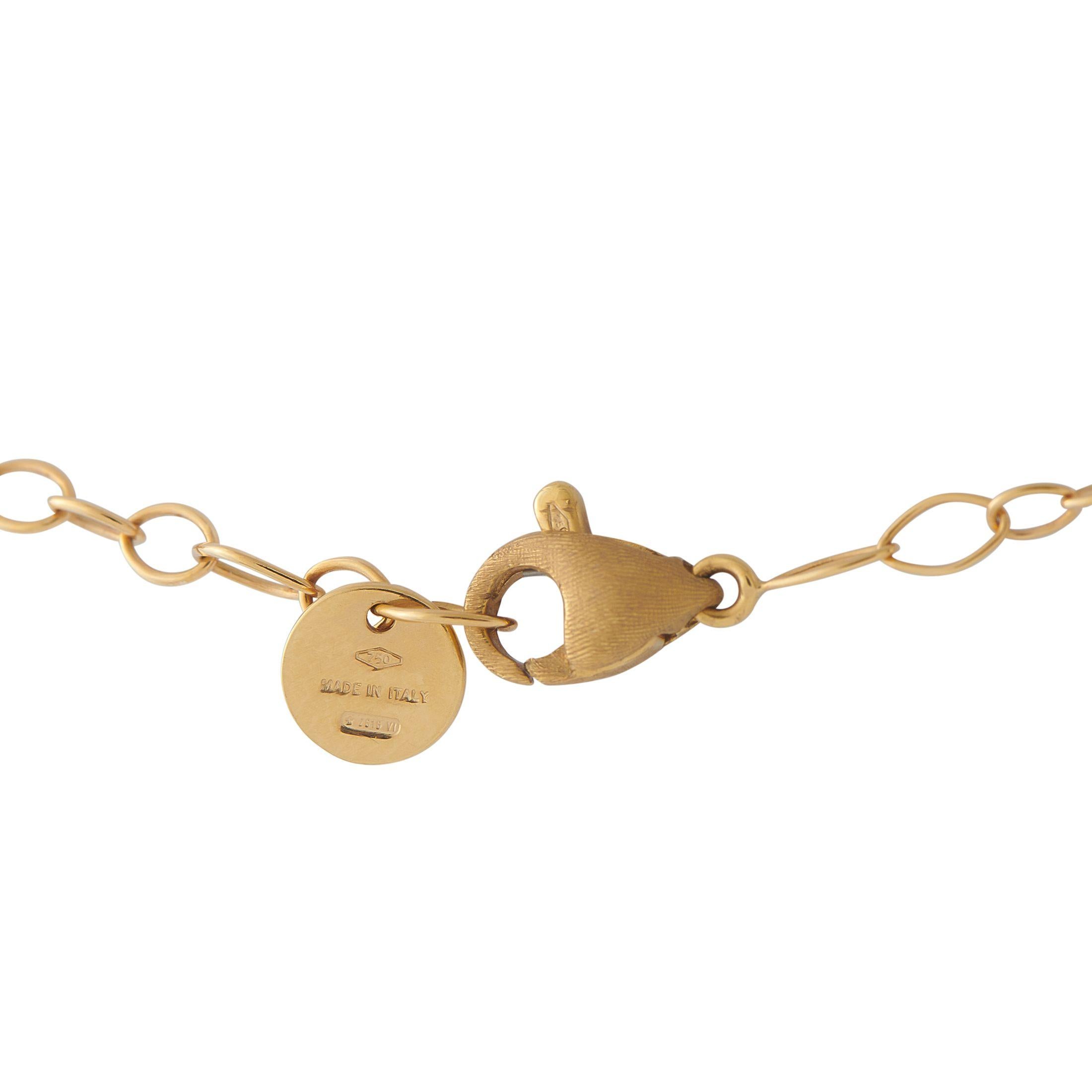 Taille ronde Marco Bicego Lunaria Collier en or jaune 18K serti d'un diamant de 0,53 ct MB16-070225 en vente